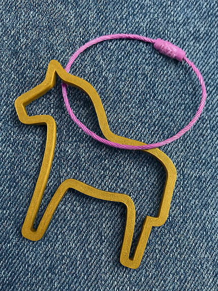 Брелок, обвес на сумку «Лошадка», тёмно-золотистый, 7 см, фото 2.