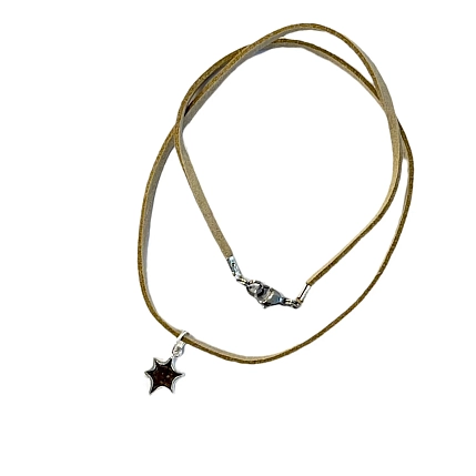 Кулон ручной работы на кожаном ремешке «Звезда», нейзильбер, фото 4.