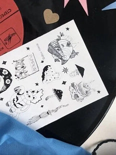 Стикерпак «Мистик», чёрно-белый, А7