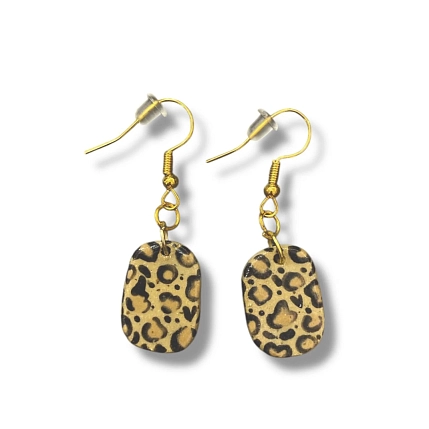 Серьги Бережно «‎Лео»‎‎ прямоугольные, керамика, 20 мм, фото 1.