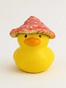 Керамическая фигурка Уточка в шляпе в форме мухомора, 7 см, превью фото 1