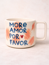 Кружка ручной работы «More amor por favor», керамика, 350 мл