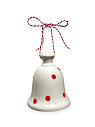 Ёлочная игрушка колокольчик «Красные точки», керамика, превью фото 1