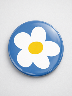 Закатной значок «Ромашка», металл, 25 мм