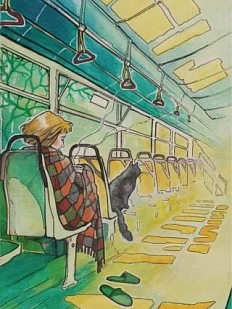 Открытка Зелёная лампочка «Трамвайный дом», А6