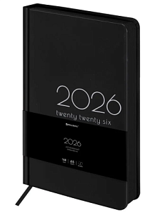 Ежедневник датированный 2026, BRAUBERG, « Vista», чёрный, А5