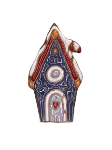Брошь ручной работы «Пряничный домик», Partala ceramics