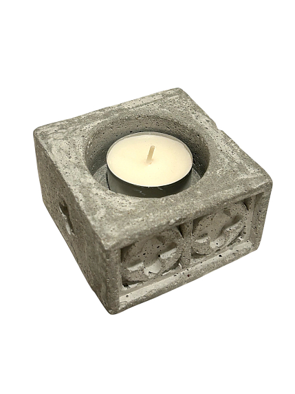 Подсвечник с готическими розами, бетон, фото 3.