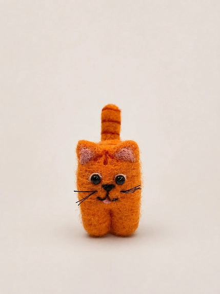 Валяная игрушка Северяшка «Рыжий кот», шерсть, фото 2.