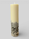 Интерьерная свеча на бетонном основании, белая, 19 см, превью фото 1