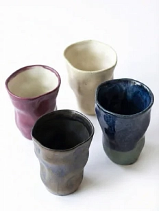 Стакан ручной работы Простые вещи «Красота», орбита, тёмно-синий, керамика, 400 мл