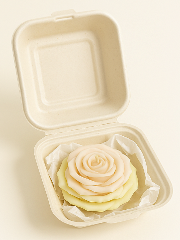 Свеча цветок DARI DARI «Роза», жёлто-розовая, фото 1.