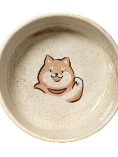 Миска ручной работы Керемет «Сиба-ину», бежевая, керамика, 13 см