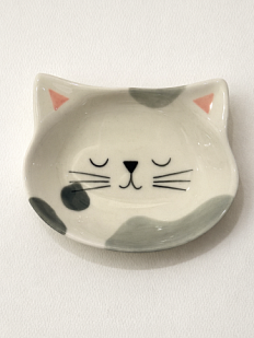 Миска ручной работы Katekeramika «Котик серый» 14,5 см,  полуфарфор