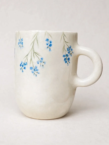 Кружка ручной работы Верба керамика «Незабудки», керамика, 350 мл, фото 2.