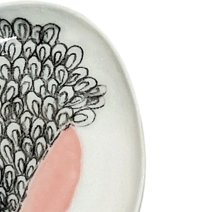 Блюдце ручной работы Катибо Букет, керамика, 14 см, фото 2.