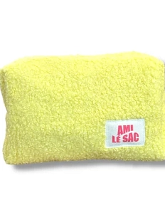 Косметичка ручной работы АМИ (Ami lé sac) «Moyen», жёлтая, барашек