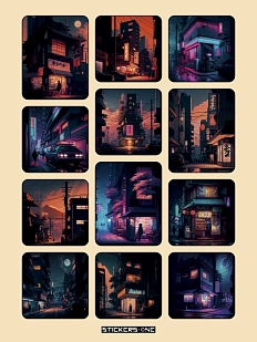 Стикерпак «Japan Night City»