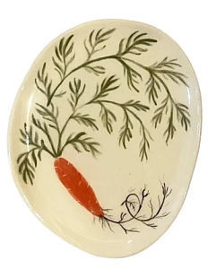 Овальное блюдце Августа «Морковь», керамика