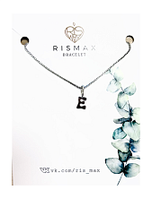 Подвеска ручной работы на цепочке с bubble буквой E, нержавеющая сталь