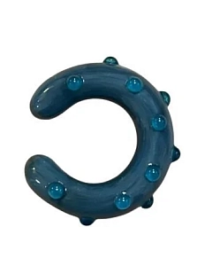 Кафф Лампджой глянцевый, стекло, тёмно-серый в горошек