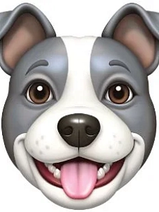 3D Стикер на телефон с собакой, амстафф, объёмный