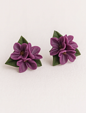 Серьги-гвоздики «Сирень», полимерная глина