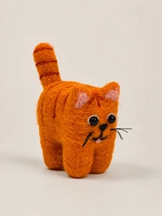 Валяная игрушка Северяшка «Рыжий кот», шерсть