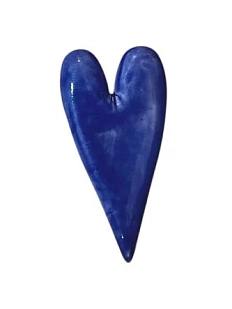 Брошь ручной работы КерамЕлКа «Длинное сердце», фиолетовая, керамика