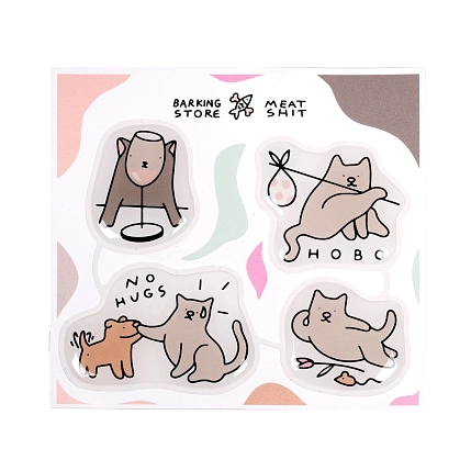 Набор 3Д стикеров на телефон «No hugs», объёмный, фото 1.