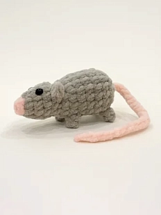 Плюшевая игрушка ручной работы «Крыса», серая