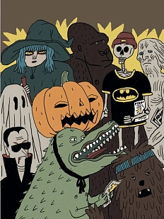 Открытка Валя Карнавалова «Хэллоуин», односторонняя, А6