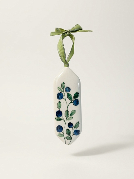 Ёлочная игрушка, конфета «Голубика», керамика, 10 см, фото 1.