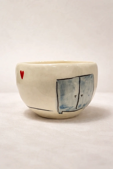 Кружка ручной работы НАДО ЖЕ с росписью «Котик и разбитый цветок», белая, керамика, 350 мл, фото 3.