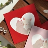 Открытка квадратная «Влюбленные котики», красная, 10 х 10 см, превью фото 2