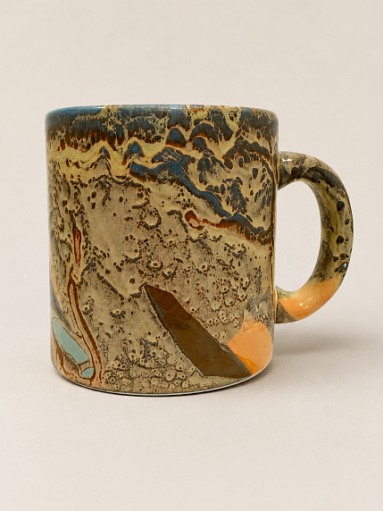 Кружка ручной работы Тата вытворяет/NF ceramics «Вокруг пи*дец, а я молодец», разноцветная, керамика, 450 мл, фото 2.