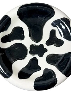 Тарелка ручной работы Домик на дереве с чёрными пятнышками, керамика, 20 см