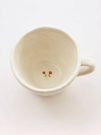 Чашка для чая ручной работы Шуши керамика Розы красные, керамика, 250 мл, фото 3.