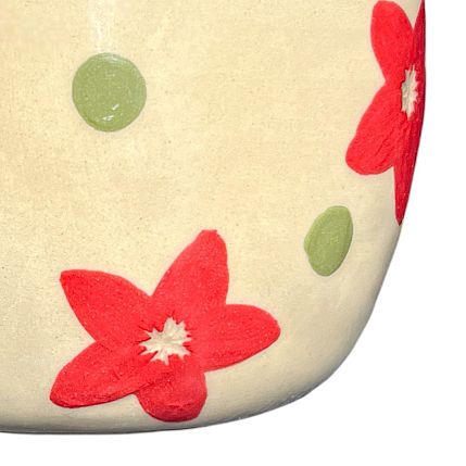 Кружка ручной работы с росписью Красные цветы, керамика, 550 мл, фото 3.