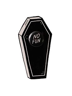 Закатной значок с надписью «No fun», металл, 25 мм