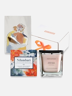 Подарочный набор с ароматической свечой, шоколадом и авторской открыткой №4