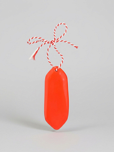 Ёлочная игрушка конфета, красная, белая керамика