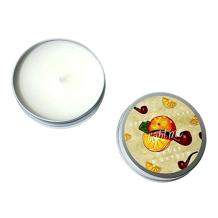 Свеча ручной работы «Табак и цитрус», 50 г, фото 2.