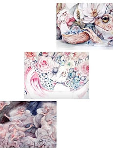 Набор открыток с иллюстрациями Викторовой Оксаны №8, 3 шт.