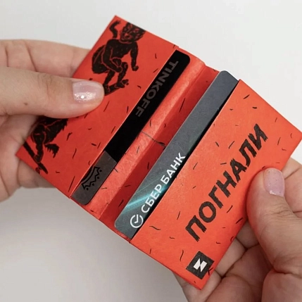 Мини-кошелёк кардхолдер New Wallet «New Skatewilde», красный, фото 4.