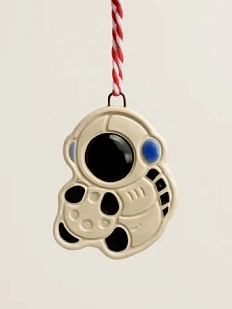 Игрушка на ёлку «Космонавт с луной», керамика