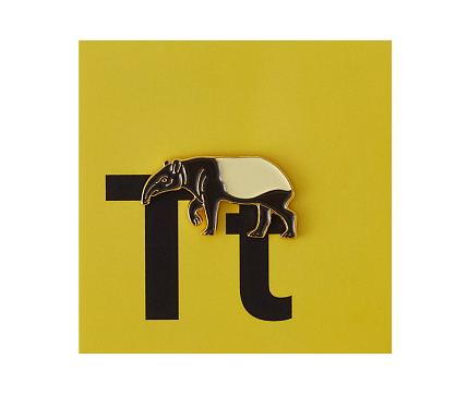 Металлический значок «Тапир» серия Зоопарк, фото 1.