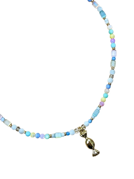 Чокер ручной работы Идеальное совпадение «Конфетка», перламутр, фото 1.