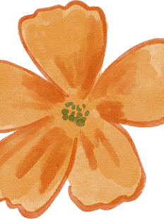 3D Стикер на телефон «Цветочек», оранжевый, объёмный, 3 см