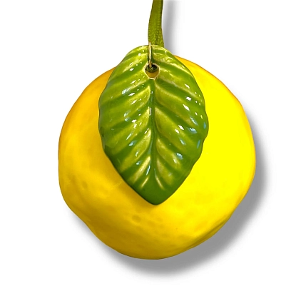 Керамическая подвеска интерьерная «Лимон», жёлтая, фото 2.